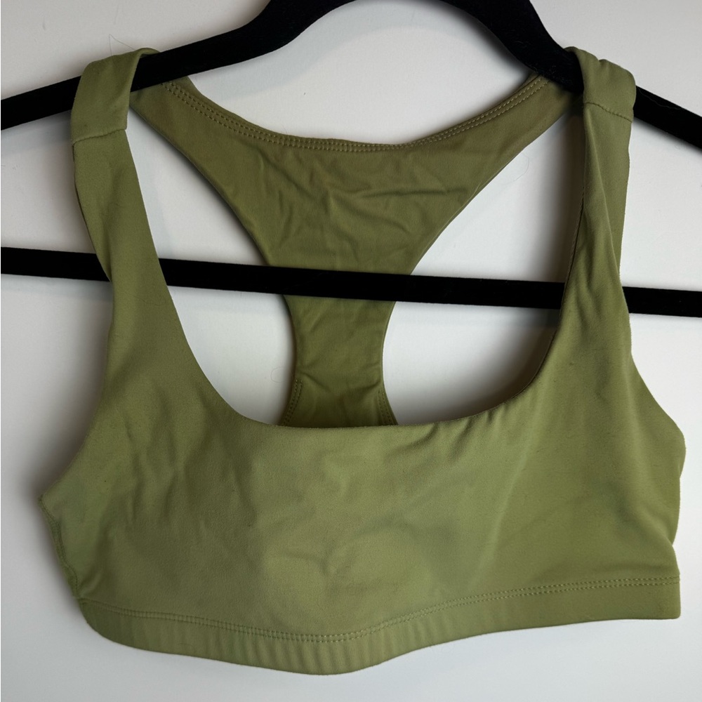 Olive Green Racerback Sports Bra